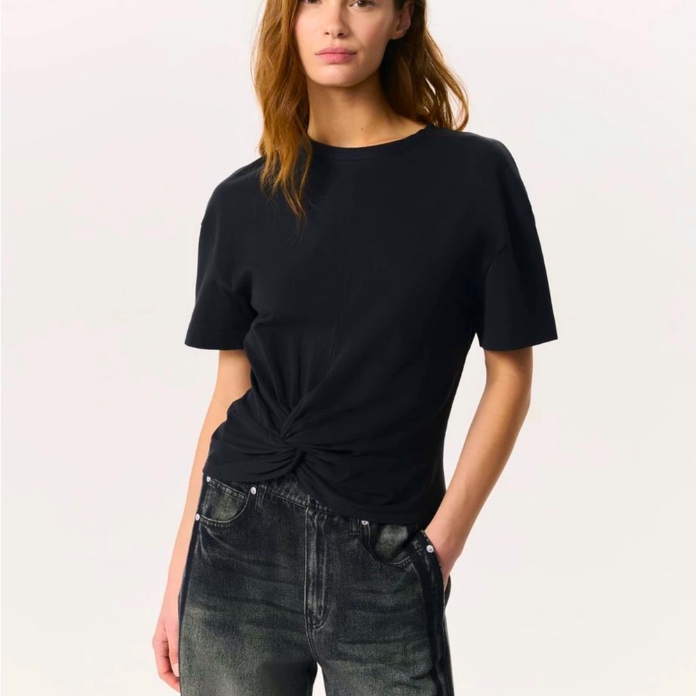 NWT Rag & Bone Black Mica Draped Tee Shirt